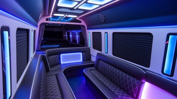 party bus rental interior warwick