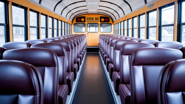 school bus rental interior warwick